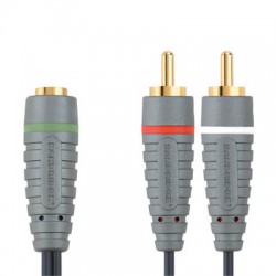 Καλώδιο ήχου Stereo Jack 3,5mm θηλ. - 2x RCA αρσ. 1m Bandridge